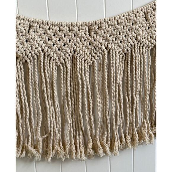 Ivory Macrame Wall Hanging Decor - Picture 2 of 2